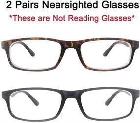 img 2 attached to 👓 HYKaada Nearsighted Distance Glasses for Women and Men, 2 Pairs with Spring Hinges for Myopia Shortsightedness