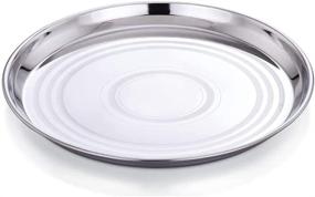 img 1 attached to 🍽️ King International Stainless Steel Plates – Set of 12 Round Quarter Plates for Dinner, Camping, and Kids –18.5 cm Stainless Steel Dishes