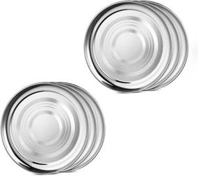 img 2 attached to 🍽️ King International Stainless Steel Plates – Set of 12 Round Quarter Plates for Dinner, Camping, and Kids –18.5 cm Stainless Steel Dishes