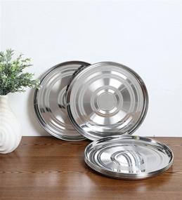 img 3 attached to 🍽️ King International Stainless Steel Plates – Set of 12 Round Quarter Plates for Dinner, Camping, and Kids –18.5 cm Stainless Steel Dishes