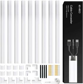 img 4 attached to 🔌 Enhance Your Space with the 150" Cable Concealer on Cord Cover Wall for Effortless Wire Management: Paintable, Complete with Connectors & Adhesive Strips - Perfect Cable Hiders for TV on Wall!