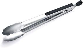 img 4 attached to 🔥 Stylish and Sturdy 12 Inch Stainless Steel Barbecue Tongs - Ideal for Grilling and Cooking Meat, with Locking Mechanism