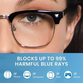 img 3 attached to 👓 Cyxus Blue Light Blocking Computer Glasses - Black Browline Frame, Co-Branded with Cyxus & Geography