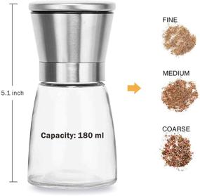 img 1 attached to 🌶️ Set of 10+1 Glass Spice Jars with Shaker Pour Lid – Seasoning Shakers Glass Bottles for Salt, Pepper, and More – Includes Gift Grinder – Perfect for Home, Kitchen, Barbecue Use