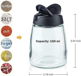 img 2 attached to 🌶️ Set of 10+1 Glass Spice Jars with Shaker Pour Lid – Seasoning Shakers Glass Bottles for Salt, Pepper, and More – Includes Gift Grinder – Perfect for Home, Kitchen, Barbecue Use