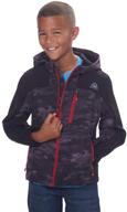 black dot camo snozu boys softshell jacket logo