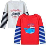 👕 boys shirt tops 2-piece bundle: round neck shirts in red, white, yellow, blue - sizes 1-7 years logo
