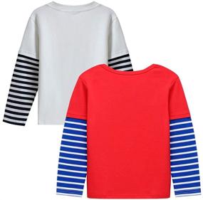 img 3 attached to 👕 Boys Shirt Tops 2-Piece Bundle: Round Neck Shirts in Red, White, Yellow, Blue - Sizes 1-7 Years