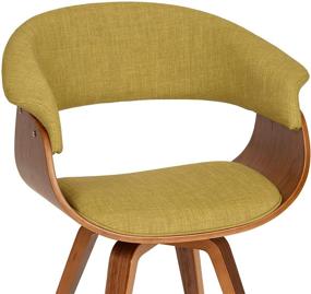 img 2 attached to Armen Living Summer Chair in Green Fabric with Walnut Wood Finish - Elevate Comfort and Style