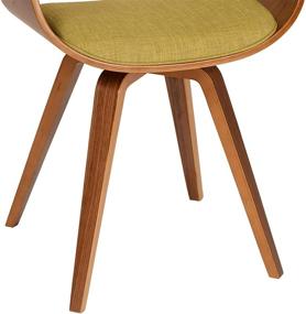 img 1 attached to Armen Living Summer Chair in Green Fabric with Walnut Wood Finish - Elevate Comfort and Style