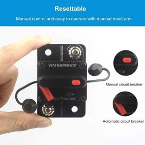 img 2 attached to ⚡️ WOHHOM 30 Amp Manual Reset Circuit Breaker for Car Audio, Marine, RV, Boat - Waterproof Surface Mount, 12V-36V DC, Truck Trolling Motors - 30-300A Resettable Fuse
