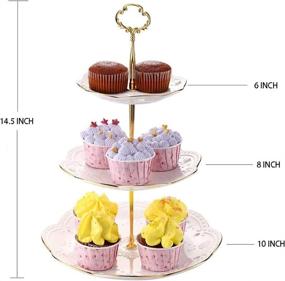 img 3 attached to 🧁 BonNoces 3-Tier Porcelain Embossed Cupcake Stand