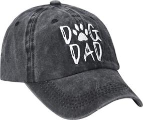 img 3 attached to Dog Dad Baseball Cap for Men - Adjustable Washed Hat for Dog Lovers