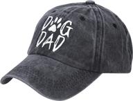 dog dad baseball cap for men - adjustable washed hat for dog lovers logo