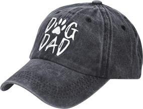 img 4 attached to Dog Dad Baseball Cap for Men - Adjustable Washed Hat for Dog Lovers