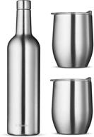 🍷 wine chiller gift set - vacuum-insulated wine bottle & tumblers: shatterproof stainless steel, bpa-free lids for travel, picnic, and more logo