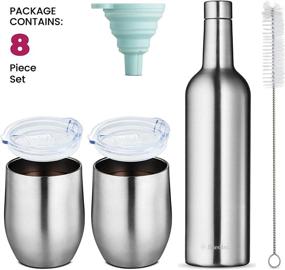 img 1 attached to 🍷 Wine Chiller Gift Set - Vacuum-Insulated Wine Bottle & Tumblers: Shatterproof Stainless Steel, BPA-Free Lids for Travel, Picnic, and More