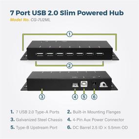 img 2 attached to Усилите подключение с Coolgear Metal 7-Port USB 2.0 Powered Hub для ПК-МАК.