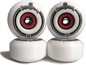 img 4 attached to 🛹 Premium 52mm Skateboard Wheels - Set of 4, White 2.1 inch Professional Grade Wheels with 100A Hardness