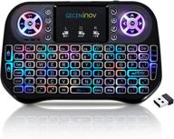 versatile mini keyboard with wireless touchpad, 2.4g rechargeable mouse combo - geceninov portable keyboard for pc, laptops, smart tvs - 7 colors rgb backlit logo