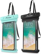 📱 чехол procase universal waterproof для смартфона - 2 шт., зеленый/черный - подходит для iphone 13 pro max, 13 mini, 12, 11 pro max, xs max, xr, x, 8, 7, 6s plus, se, samsung galaxy s20 ultra, s10, s9, s8/note 10, 9 и другие до 7 дюймов логотип