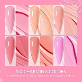 img 3 attached to 💅 Saviland Gel Nail Polish Set - 6PCS Pink Nude Gel Polish Set 7.5ML: Soak Off LED Gel Nail Kit for DIY Manicure at Home, Perfect Women's Gift