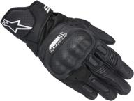 🧤 black leather motorcycle riding glove for men - alpinestars sp-5, large logo