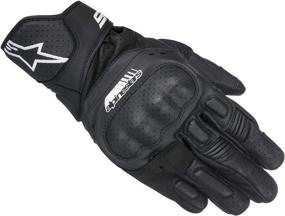 img 1 attached to 🧤 Black Leather Motorcycle Riding Glove for Men - Alpinestars SP-5, Large