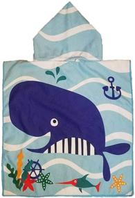 img 2 attached to 🦈 Полотенце-плед COZUMO для малышей с капюшоном для пляжа и ванны - Мягкое полотенце для пляжа с изображением акулы, пончо-плед для плавания в бассейне для мальчиков, подарок для детей от 1 до 7 лет, халат для ванны (Акула-2): Идеальное полотенце с капюшоном для любящих акул детей!