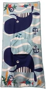 img 3 attached to 🦈 Полотенце-плед COZUMO для малышей с капюшоном для пляжа и ванны - Мягкое полотенце для пляжа с изображением акулы, пончо-плед для плавания в бассейне для мальчиков, подарок для детей от 1 до 7 лет, халат для ванны (Акула-2): Идеальное полотенце с капюшоном для любящих акул детей!