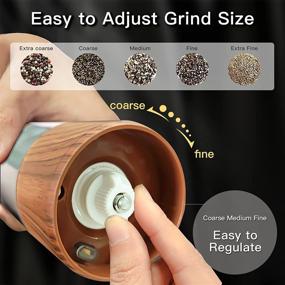 img 2 attached to Ultimate Convenience: USB Rechargeable Electric Salt and Pepper Grinder with LED 🧂 Lights - Refillable Wood Mill Set, Adjustable Coarseness, One-Hand Operation (Wooden 1 Pack)