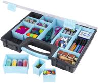 🎨 artbin large quick view carrying organizer, portable art & craft storage case with removable bins, handle, [1] plastic storage container, black/aqua with clear lid, 0 inches logo