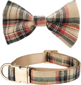 img 4 attached to 🐶 Dashin' Dogz Plaid Tartan Bowtie Dog Collar with Removable Bow Tie for Male or Female Dogs, Adjustable and Comfortable, Ideal Pet Gift