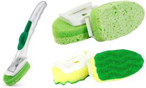 img 4 attached to 🧽 Libman Dish Sponge Refills Scrubber Dishwand Soap Holder with 2 Varieties - Kitchen Cleaning Value Bundle Set