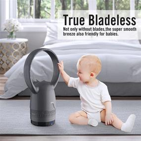 img 1 attached to 🌬️ Enhanced Air Purifier Fan - Mitcent Bladeless Fan with HEPA Filter, Efficiency in Capturing 99.97% of Smoke, Dust, Pollen, and Dander, 30 Inch Black