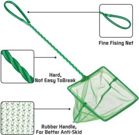 img 3 attached to Fine Mesh Green Aquarium Fish Net with Plastic Handle - Ideal for Catching Small Fish, Shrimp, Aquatic Plants in Fish Tanks and Bowls - DAGUANZHI