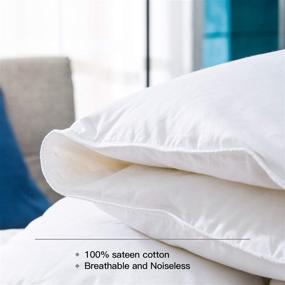 img 1 attached to Globon Winter White Goose Down Comforter Queen Size: 100% Cotton Shell, Corner Tabs, 50 OZ Down Duvet Insert - White