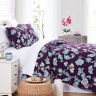 🛏️ premium quality oversized quilt cover set - king / california king, purple - early spring collection: soft, wrinkle & fade resistant, easy case, includes 1 quilt set and 2 shams logo