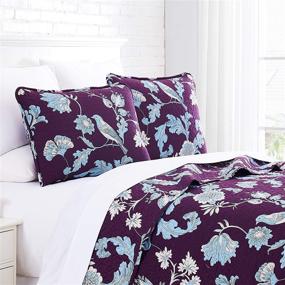 img 2 attached to 🛏️ Premium Quality Oversized Quilt Cover Set - King / California King, Purple - Early Spring Collection: Soft, Wrinkle & Fade Resistant, Easy Case, Includes 1 Quilt Set and 2 Shams