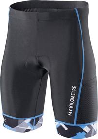 img 4 attached to 🚴 MY KILOMETRE Men's 9-Inch Triathlon Shorts with Convenient Leg Pockets and Comfortable Chamois for Long-Distance Tri Race Cycling