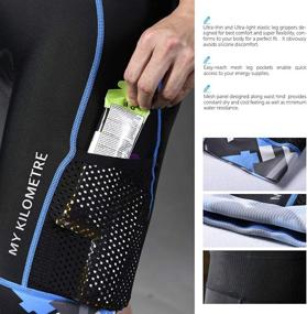 img 1 attached to 🚴 MY KILOMETRE Men's 9-Inch Triathlon Shorts with Convenient Leg Pockets and Comfortable Chamois for Long-Distance Tri Race Cycling