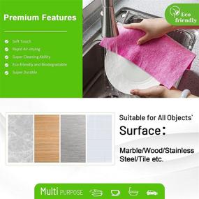 img 3 attached to 🧼 Soft Microfiber Kitchen Towels – Eco-Friendly, Absorbent, and Reusable – 10 Pack, Assorted Sizes and Colors (Pink, 12x12 Inch)