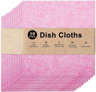 🧼 soft microfiber kitchen towels – eco-friendly, absorbent, and reusable – 10 pack, assorted sizes and colors (pink, 12x12 inch) logo