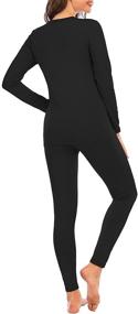 img 1 attached to 👚 Womens Fleece Lined Thermal Underwear Set - Ultra Soft Long Johns Top Bottom Lounge Set for Winter Base Layer
