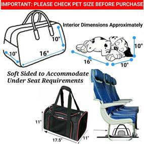 img 3 attached to 🐾 Mr. Peanut's Airline Approved Soft Sided Pet Carrier: Travel Tote with Padded Bedding and Wood Base, Ideal for Cats and Small Dogs - 17.5X11X11 Size with Seatbelt & Luggage Attachment