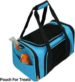 img 2 attached to 🐾 Mr. Peanut's Airline Approved Soft Sided Pet Carrier: Travel Tote with Padded Bedding and Wood Base, Ideal for Cats and Small Dogs - 17.5X11X11 Size with Seatbelt & Luggage Attachment