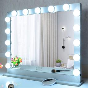 img 3 attached to 🪞 BEAUTME Hollywood Mirror with Lights: Wall Mounted Vanity Mirror with 15 Dimmer Bulbs and 10x Magnification (27.5/21.73" Silver)