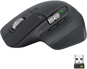 🖱️ logitech mx master 3 wireless mouse for business - logi bolt receiver, bluetooth, ultrafast scrolling, 4000 dpi any surface tracking, ergonomic, 7 button, rechargeable - pc/mac/linux (graphite) logo