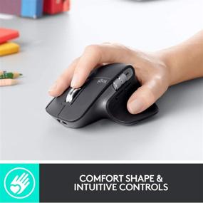 img 1 attached to 🖱️ Logitech MX Master 3 Wireless Mouse for Business - Logi Bolt Receiver, Bluetooth, Ultrafast Scrolling, 4000 DPI Any Surface Tracking, Ergonomic, 7 Button, Rechargeable - PC/Mac/Linux (Graphite)