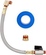 hromee extended tank drain assembly kit - 10 inch braided steel hose, 1/4 inch drain valve, elbow fitting - ideal for air compressor maintenance logo